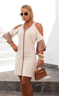 Vestido Maria Dondoca Vazado nos Ombros