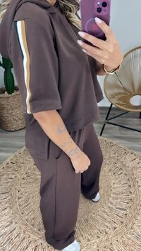 Conjunto Faixa com Capuz em Moletinho