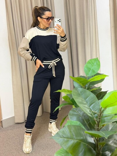 Foto Conjunto BASIC Maria Dondoca em Moletinho com Ribana | Look Confortável e Elegante