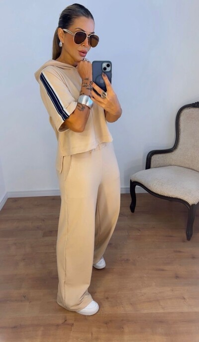 FotoConjunto Faixa com Capuz em Moletinho