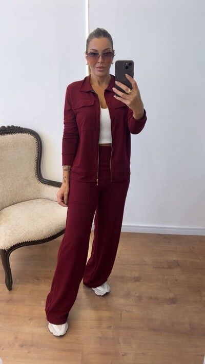 Foto Conjunto Feminino Moletinho Nevasca com Bomber Alongada e Calça