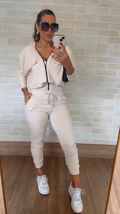 Foto Conjunto Ana Luiza Calça e Jaqueta Bomber Moletinho