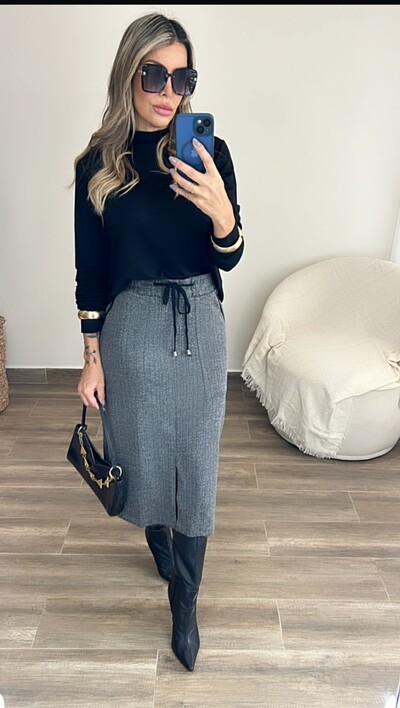 Foto Saia Tweed com Elastano