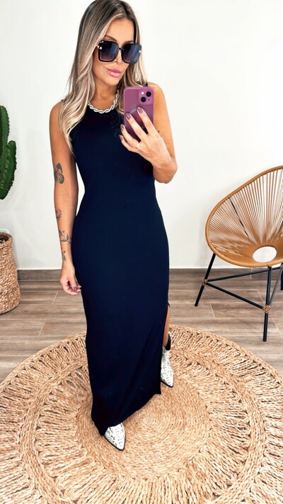 Foto Vestido Ribana Canelado Luiza Midi