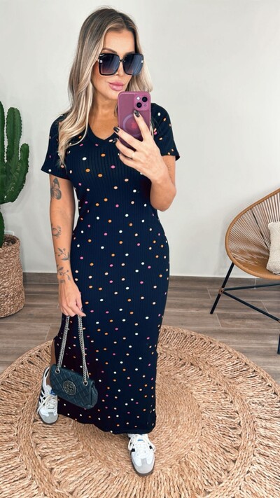 Foto Vestido Midi Canelado