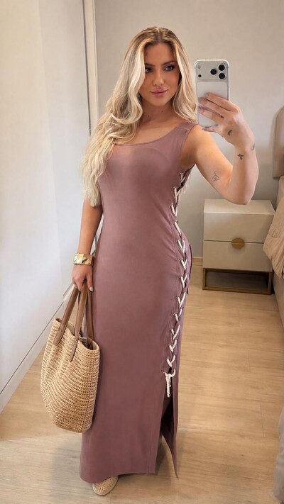 Foto Vestido Florença Longo em Moletinho Premium