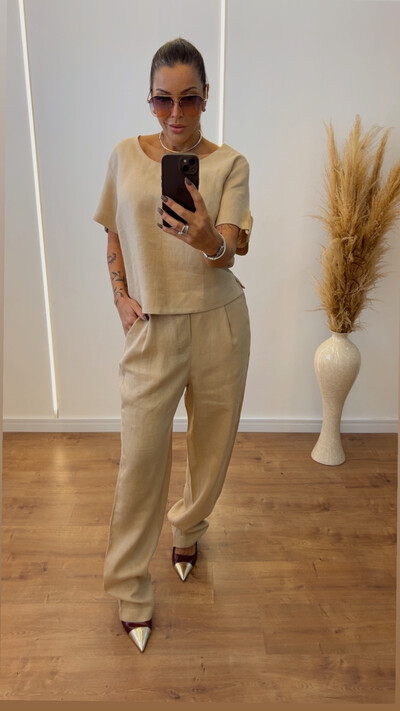 Foto Blusa Feminina 100% Linho Premium Manga Curta
