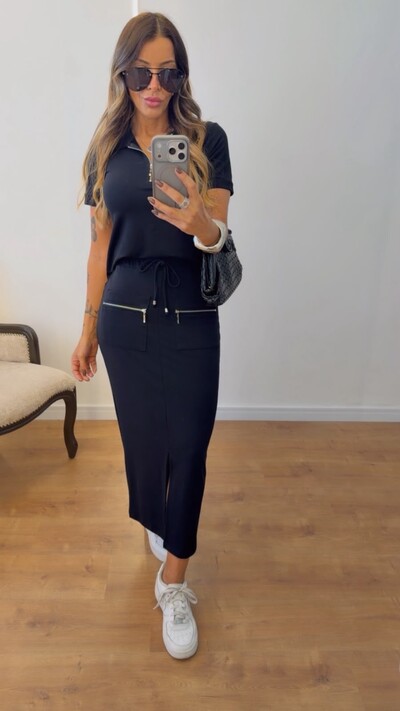 Foto Conjunto Feminino Polo com Saia Midi