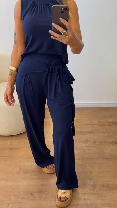 Foto Conjunto Bia em Viscolycra – Conforto Elegante com Calça Pantalona