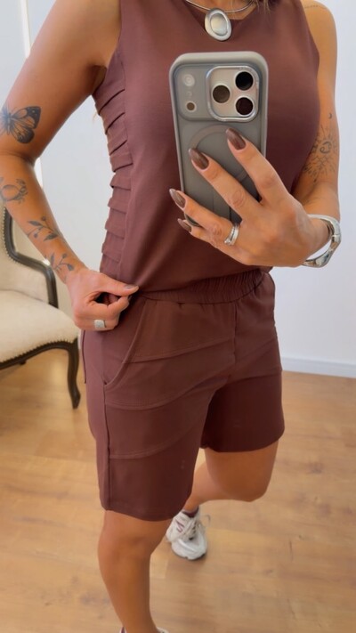 Foto Conjunto Marina em Moletinho – Regata e Shorts Feminino