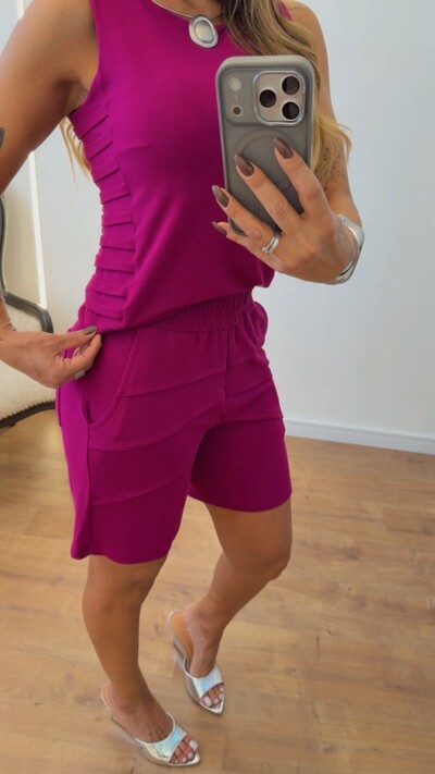 Foto Conjunto Marina em Moletinho – Regata e Shorts Feminino