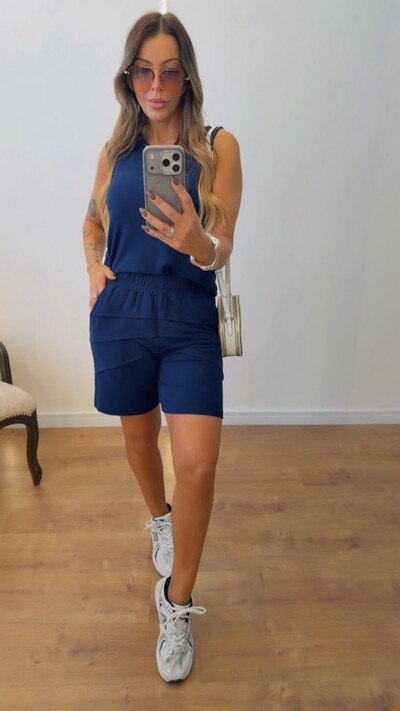Foto Conjunto Marina em Moletinho – Regata e Shorts Feminino