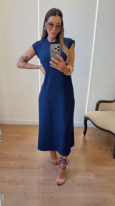 Foto Vestido Glória em Moletinho com Elastano