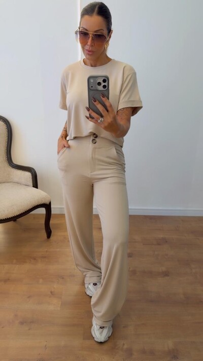 Foto Conjunto Raquel Feminino em Moletinho – Blusa e Calça