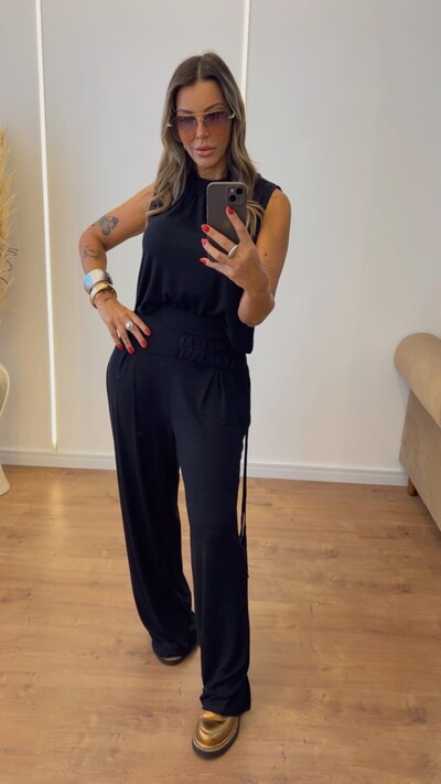 Foto Conjunto Bia em Viscolycra – Conforto Elegante com Calça Pantalona