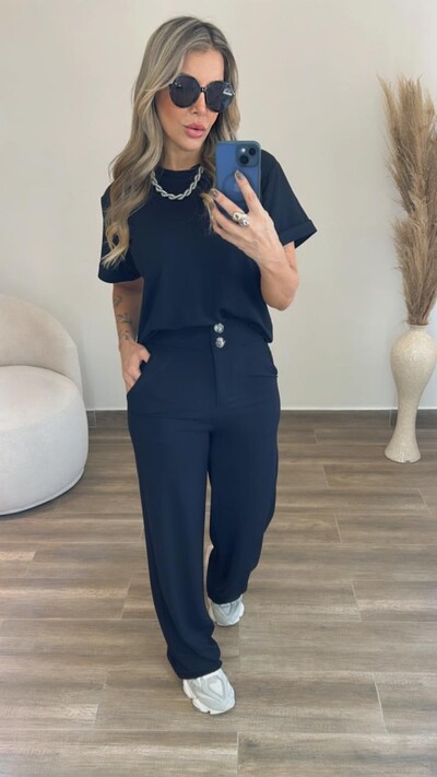 Foto Conjunto Raquel Feminino em Moletinho – Blusa e Calça