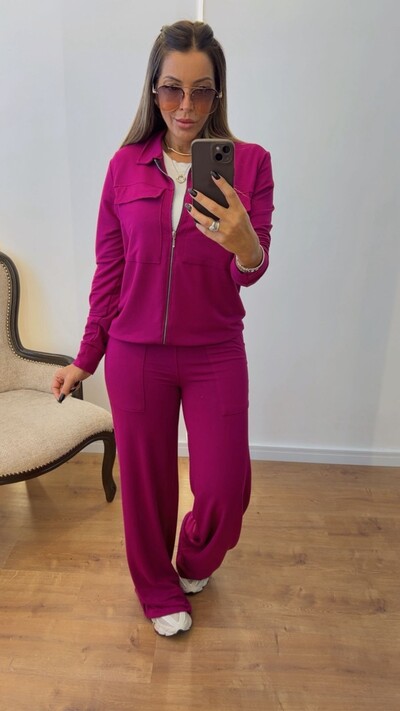 Foto Conjunto Feminino Moletinho Nevasca com Bomber Alongada e Calça