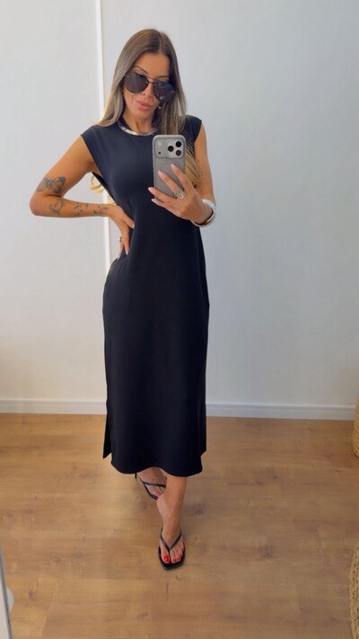Foto Vestido Glória em Moletinho com Elastano