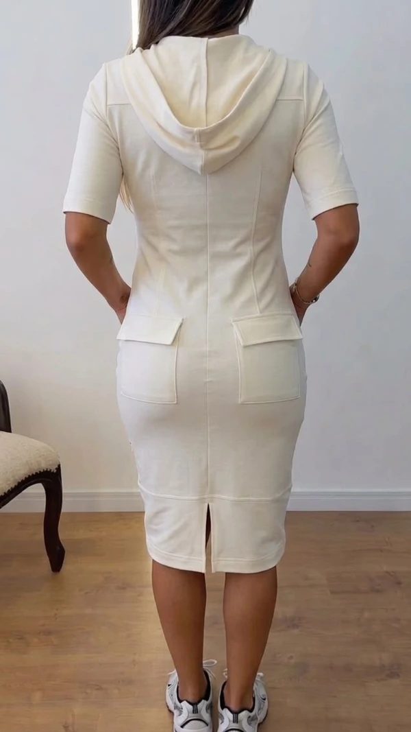 Vestido Luara Midi em Moletinho com Zíper Tratorado