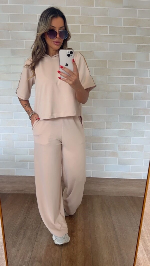 Conjunto Faixa com Capuz em Moletinho