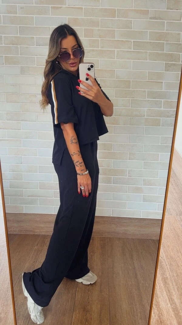 Conjunto Faixa com Capuz em Moletinho