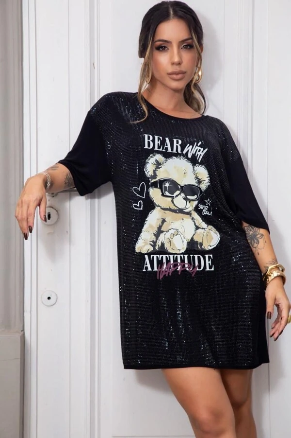 T-Shirt Alongada Happy Maria Dondoca