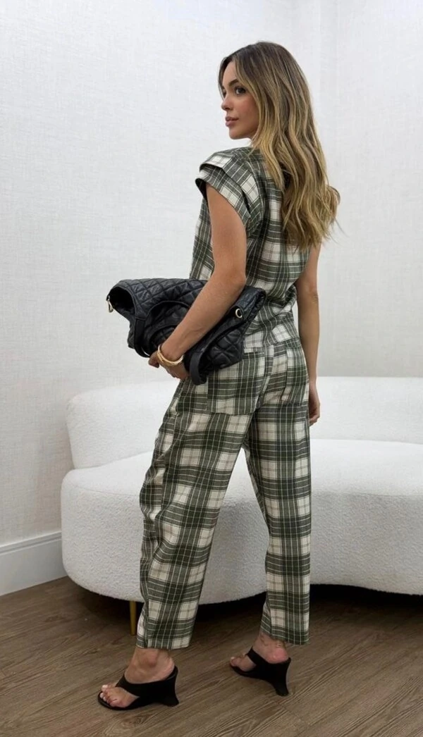 Conjunto Xadrez em Linho