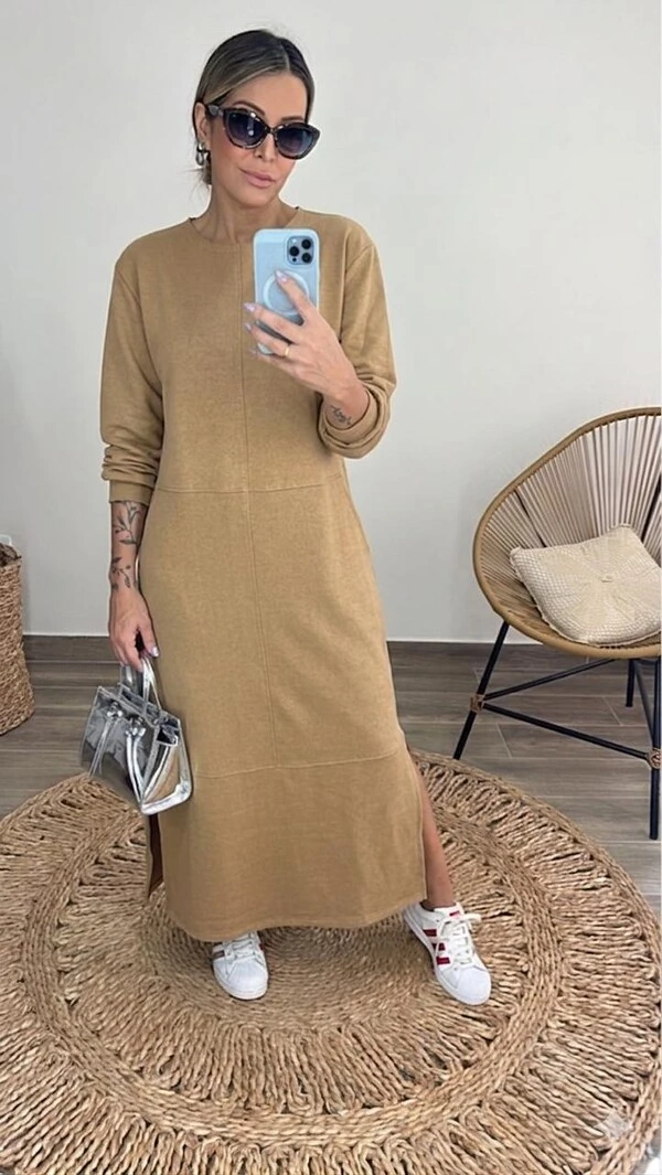 Vestido Veronica em Moletom - Modelo amplo