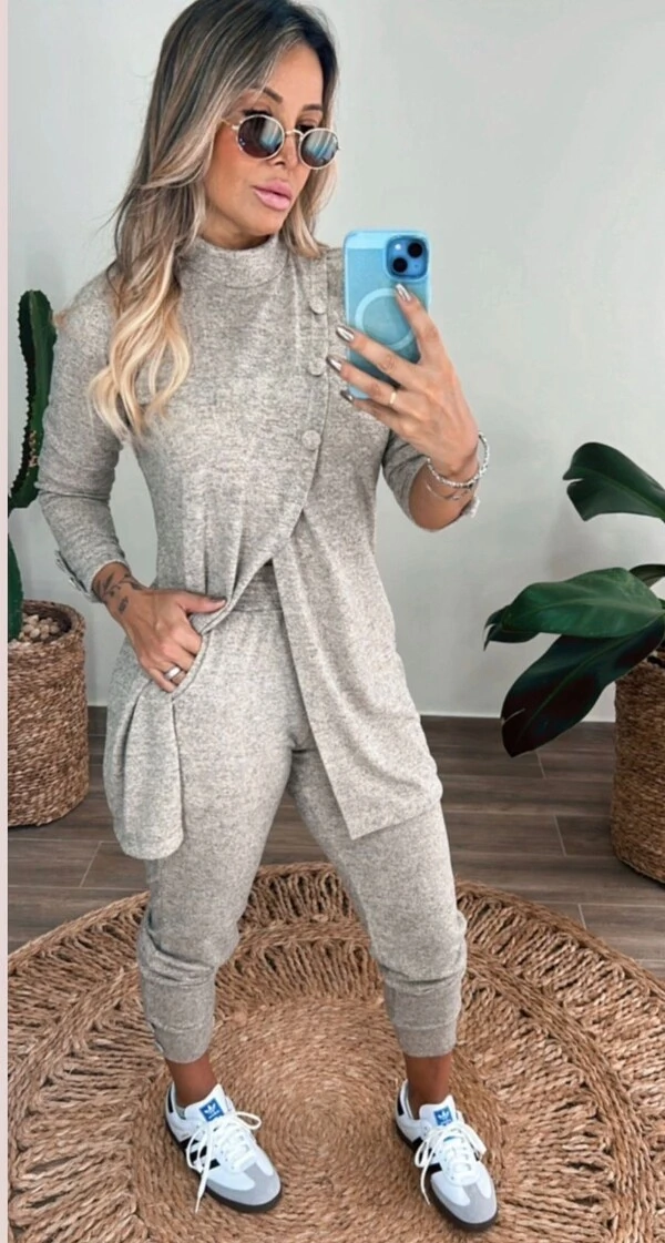 Conjunto Feminino Luara em Lanzinha de Tricô | Elegância e Conforto