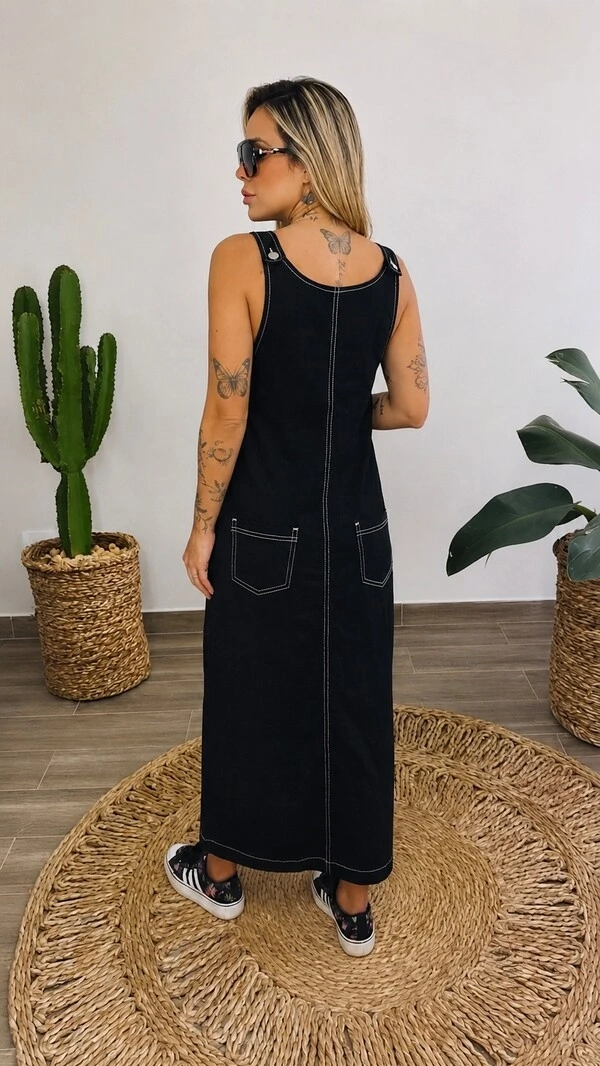 Vestido Salopete Feminino em Moletinho Premium Luar | Charmoza Fashion