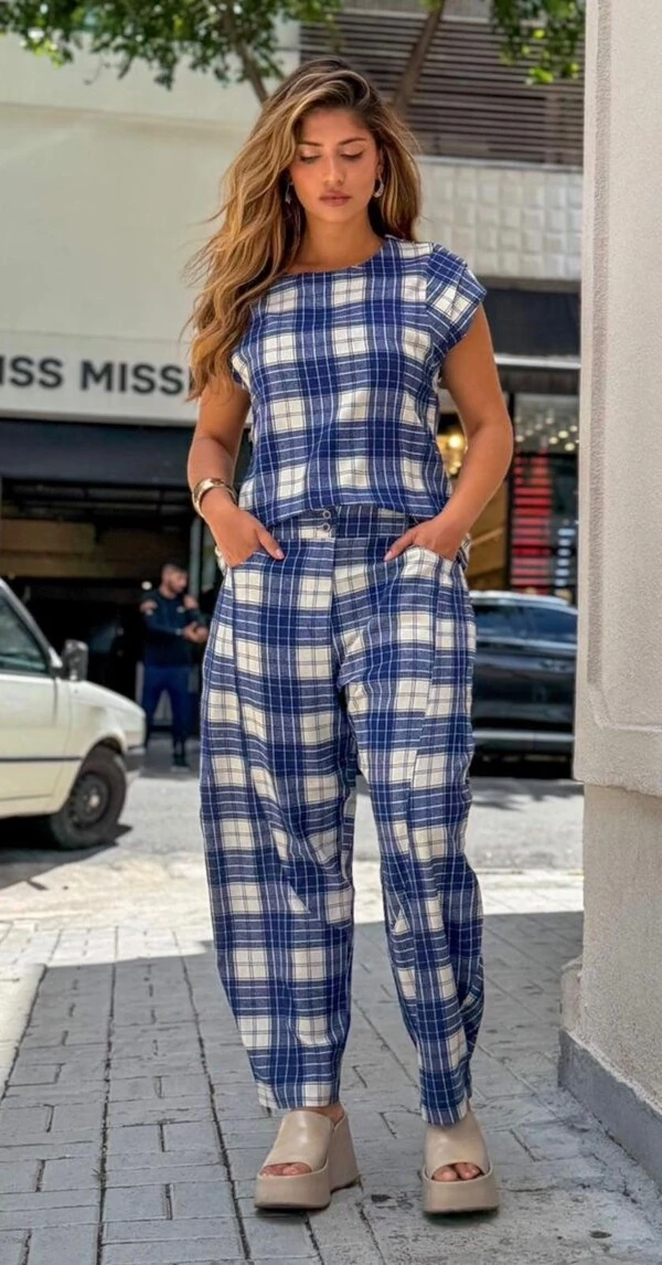 Conjunto Xadrez em Linho