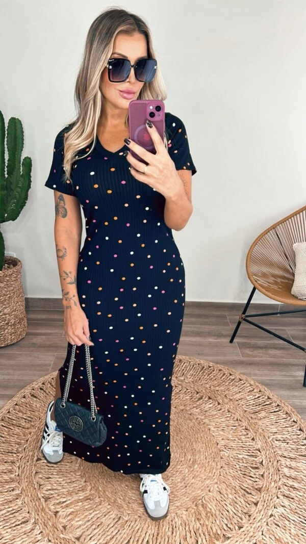 Vestido Midi Canelado