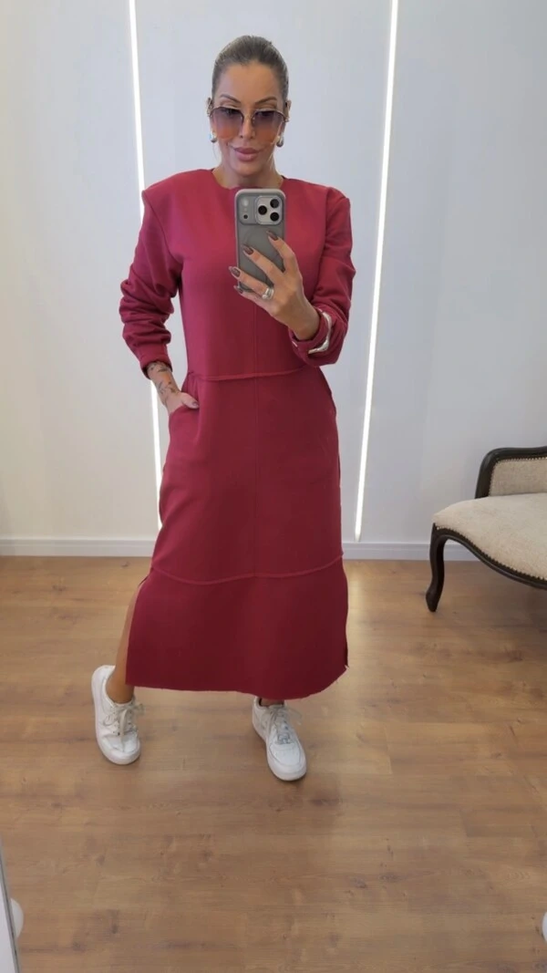 Vestido Veronica em Moletom - Modelo amplo