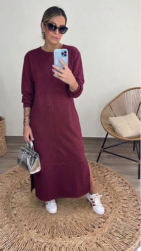 Vestido Veronica em Moletom - Modelo amplo