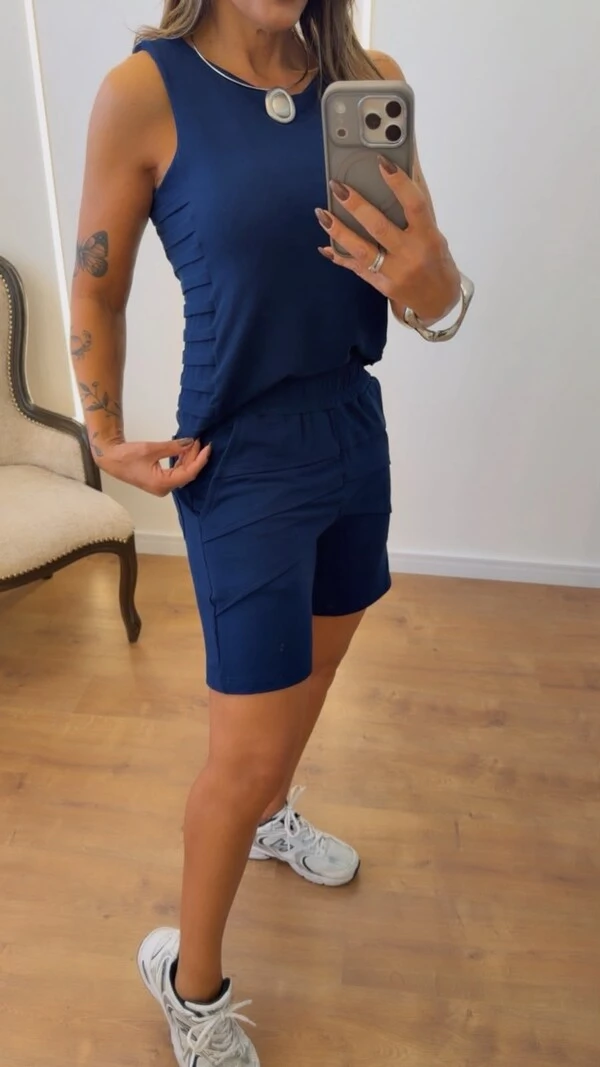 Conjunto Marina em Moletinho – Regata e Shorts Feminino