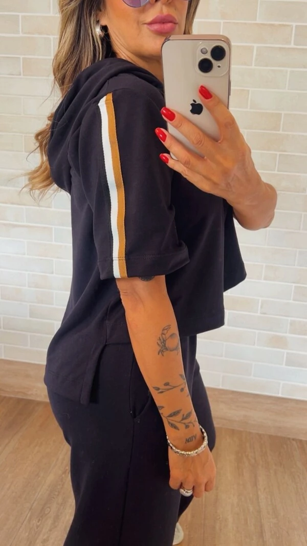 Conjunto Faixa com Capuz em Moletinho