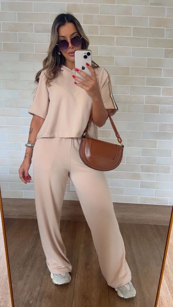 Conjunto Faixa com Capuz em Moletinho