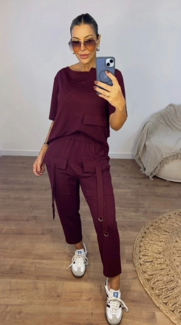 Conjunto Feminino Maria em Moletinho com Bolsos Utilitários – Conforto e Estilo Casual
