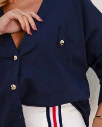 Camisa Cecília Azul Marinho