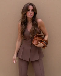 Blusa Frente Única Giselle Marrom