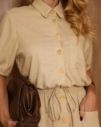 Camisa Beatriz Bege
