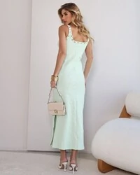 Vestido Canelado Luna Verde