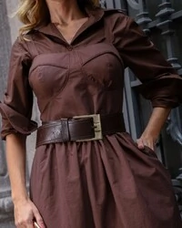 Vestido Longo Melina Marrom