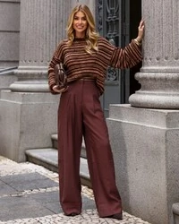 Calça Alfaiataria Rebeca Marrom