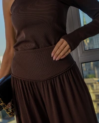 Calça Pantalona Norah Marrom