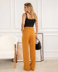 Calça Risca de Giz Norah