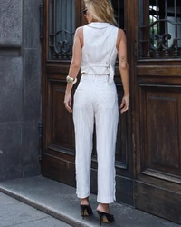 Calça Risca De Giz Raquel