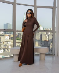 Vestido Assimétrico Norah Marrom