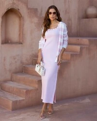 Vestido Canelado Luna Rosa
