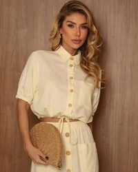 Camisa Beatriz Amarelo